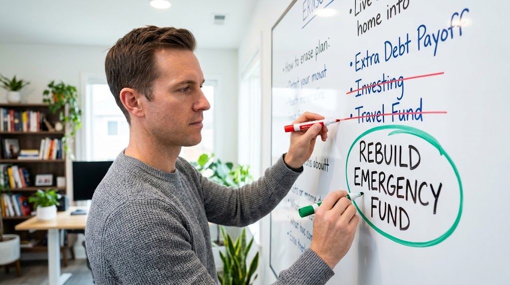 Financial triage: pausing other goals to focus on rebuilding the emergency fund