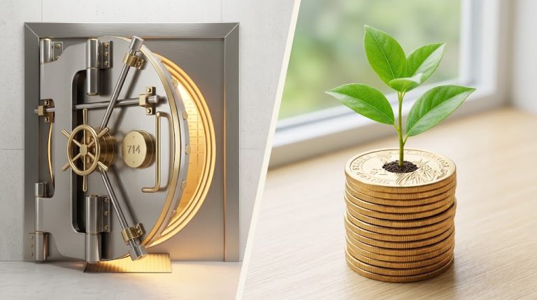 Concept of keeping an emergency fund safe and growing in the right account