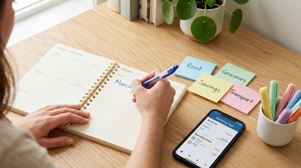 Listing budget categories in a zero-based budget planner